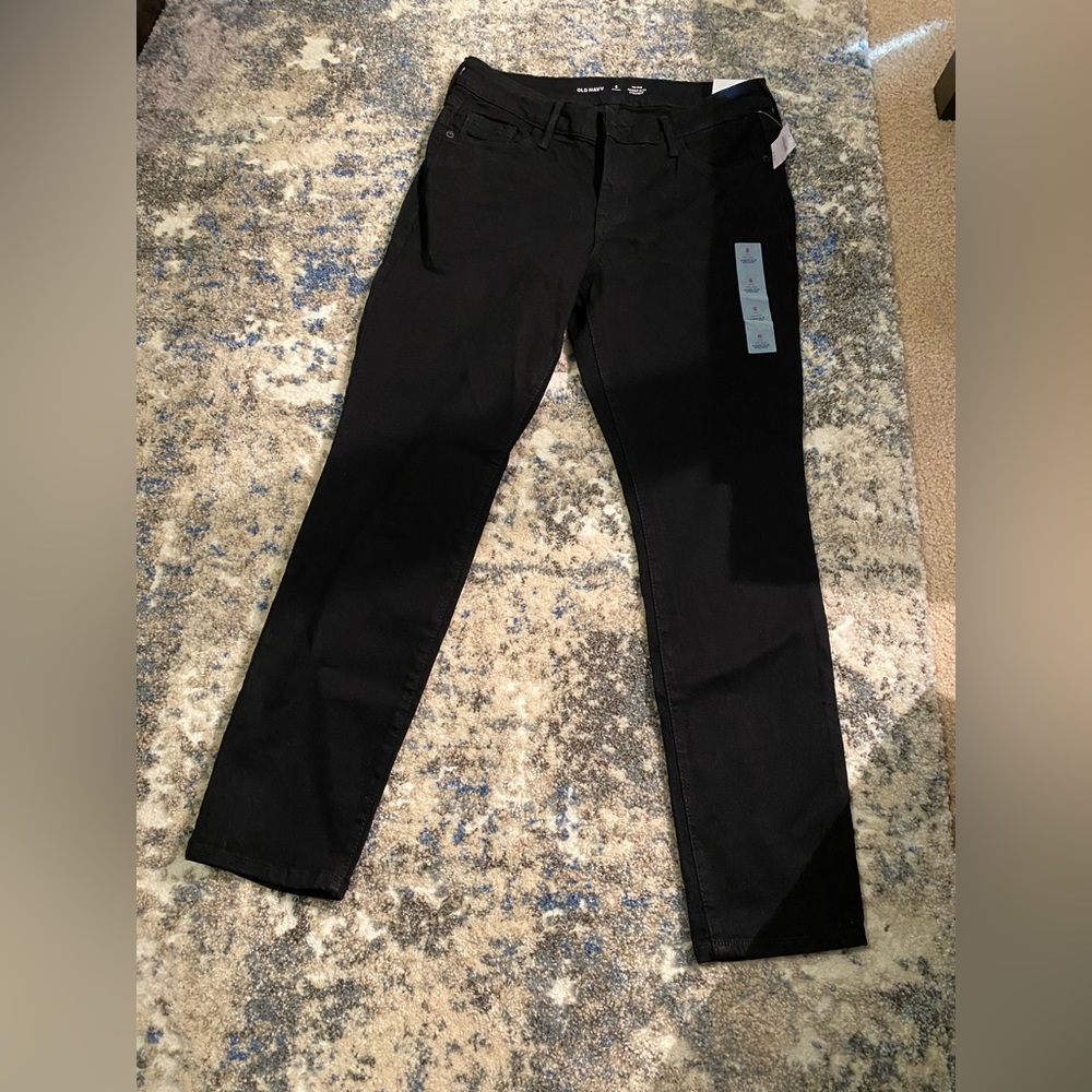 Old Navy Mid Rise Power Slim Straight Jeans